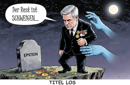 Cartoon: Titel los (medium) by ArtyFicial tagged uk,gb,england,prinz,prince,herzog,duke,york,andrew,windsor,titel,abgabe,los,titellos,epstein,shakespeare,hamlet