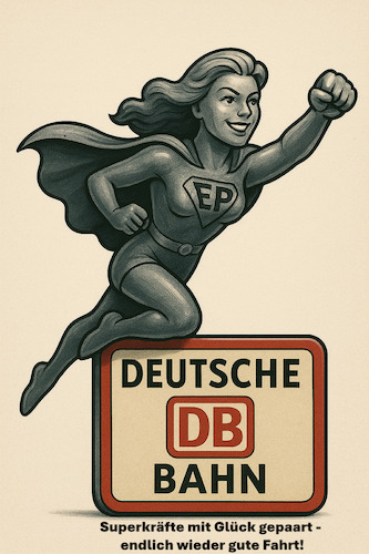 Wünschenswert (medium) Cartoon: Wünschenswert (medium) by ArtyFicial tagged deutsche,bahn,evelyn,palle,vorstandsvorsitzende,reform,erneuerung,problemlösung,mammutaufgabe,gleise,netz,restrukturierung,frauenpower,superkräfte,glück,erfolg