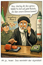 Cartoon: Teure Vergeltung (small) by ArtyFicial tagged usa,iran,krieg,konflikt,präsident,president,potus,trump,chaminei,zölle,raketen,vergeltung,rückschlag,präventivschlag