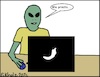 Cartoon: Wie primitiv... (small) by Schwabbel tagged alien,laptop,technologie,elektronik,primitiv