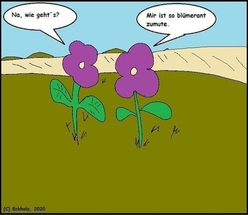 Cartoon: Wie gehts? (medium) by Schnauzevoll tagged blumen,befinden,gesundheit,pflanzen,natur