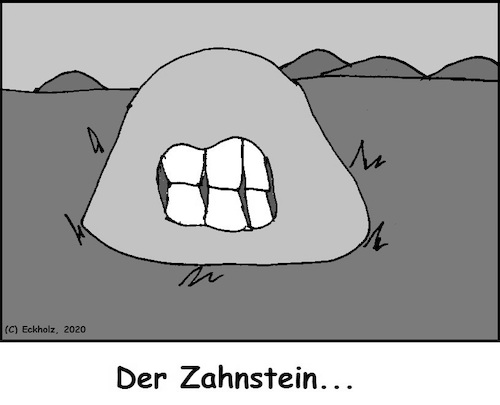 Cartoon: Der Zahnstein... (medium) by SMK tagged zahn,stein,zahnstein,allegorie,sinnbild,nonses,quatsch,sprache,zahnmedizin