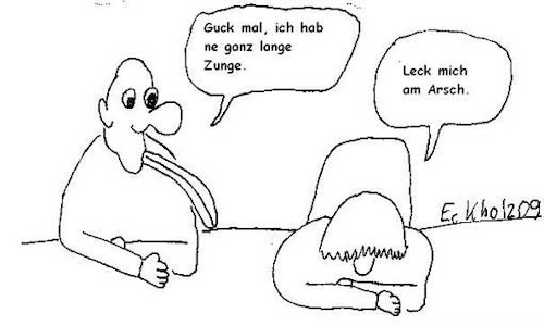 Cartoon: Leck mich am Arsch... (medium) by SMK tagged männer,kneipe,lange,zunge,gesellschaft,gleichgültigkeit,desinteresse,verrücktheit