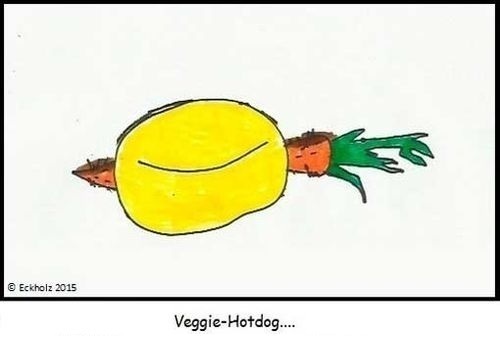 Cartoon: Veggie-Hotdog... (medium) by SMK tagged hotdog,möhre,karotte,vegetarier,veganer,veggie