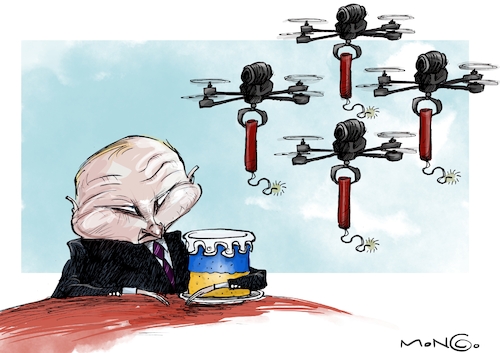 Cartoon: Aniversario (medium) by Mongo tagged putin,aniversario,guerra,ucrania