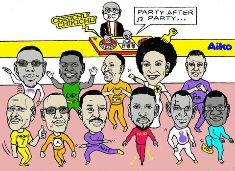 Cartoon: 2021-6 Electoral Commission Bash (medium) by Aiko tagged president,uganda,elections
