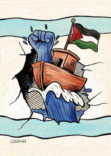 Cartoon: Madleen.. the Symbol of Freedom (medium) by Ahmad Qaddura tagged madleen