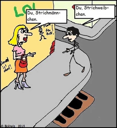 Cartoon: Strichmännchen... (medium) by Honk1978 tagged strichmännchen,strichweibchen,frau,mann,liebe,prostitution,prostituierte,gesellschaft,freudenfrau,erotik