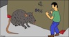 Cartoon: Die Riesenratte... (small) by Honk1978 tagged ratte,riesenratte,monster,untier,biest,mann,angst,horror,schrecken,grusel