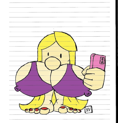 Cartoon: New Model (medium) by Xisto Ventura tagged top,model