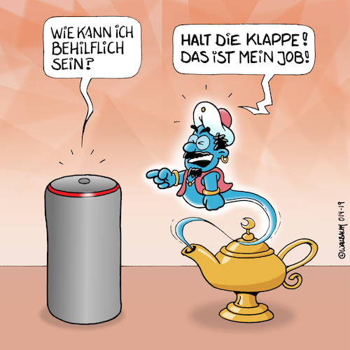 Cartoon: Alexa und die Wunderlampe (medium) by Rovey tagged wunderlampe,aladdin,aladin,alexa,maerchen,kuenstliche,intelligenz,geist,flaschengeist,amazon,echo,dialog,digitalisierung,digital,live,livestyle,virtueller,assistent,virtuell,wuensche,wuenschen,diener,service,sprachsteuerung,tausend,und,eine,nacht,ki,wunderlampe,aladdin,aladin,alexa,maerchen,kuenstliche,intelligenz,geist,flaschengeist,amazon,echo,dialog,digitalisierung,digital,live,livestyle,virtueller,assistent,virtuell,wuensche,wuenschen,diener,service,sprachsteuerung,tausend,und,eine,nacht,orient