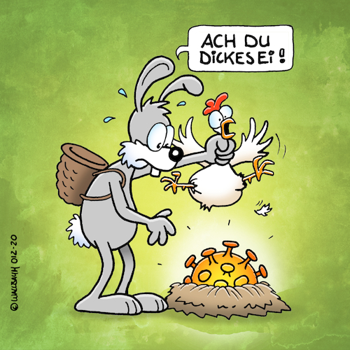 Cartoon: Corona-Ostern (medium) by Rovey tagged ostern,hase,osterhase,huhn,nest,ei,osterei,corona,virus,covid19,osterfeiertage,feiertage,2020,osterfest,frühling,krise,infektion,epidemie,pandemie,infektionsrisiko,krankheitserreger,ostern,hase,osterhase,huhn,nest,ei,osterei,corona,virus,covid19,osterfeiertage,feiertage,2020,osterfest,frühling,krise,infektion,epidemie,pandemie,infektionsrisiko,krankheitserreger