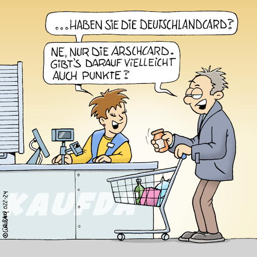 Cartoon: Die Arschkarte (medium) by Rovey tagged supermarkt,deutschlandcard,arschkarte,einkaufen,shoppen,kunde,kassiererin,supermarktkasse,markt,rabattsystem,frage,standardfrage,supermarkt,deutschlandcard,arschkarte,einkaufen,shoppen,kunde,kassiererin,supermarktkasse,markt,rabattsystem,frage,standardfrage