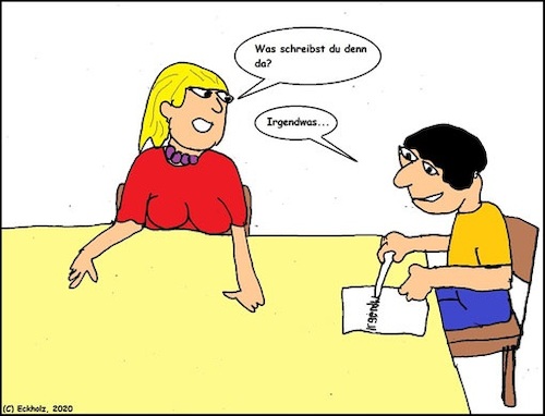 Cartoon: Irgendwas... (medium) by Sven78 tagged irgendwas,mann,frau,ehe,schreiben,sprache