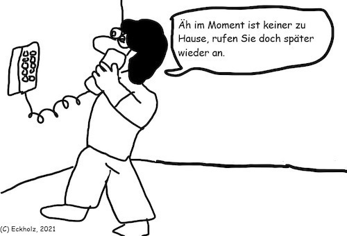 Cartoon: Der Anruf... (medium) by Stiftquäler78 tagged anruf,mann,lüge,täuschung