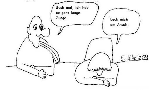 Cartoon: Leck mich am Arsch... (medium) by Stiftquäler78 tagged zunge,lang,gesellschaft,bar,kneipe,männer