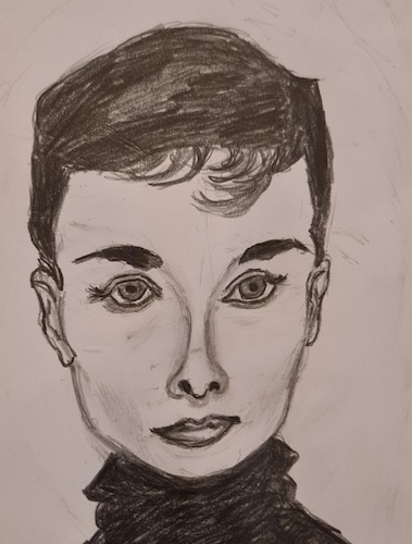 Cartoon: Audrey Hipburn (medium) by Hesham Khayrat tagged hollywood,stars