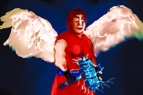 Cartoon: Sumrail the angel (medium) by Al-Mousawi79 tagged angel