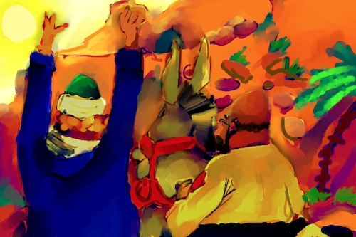 Cartoon: THE UNLEASHING HELL (medium) by honey moon tagged cartoon