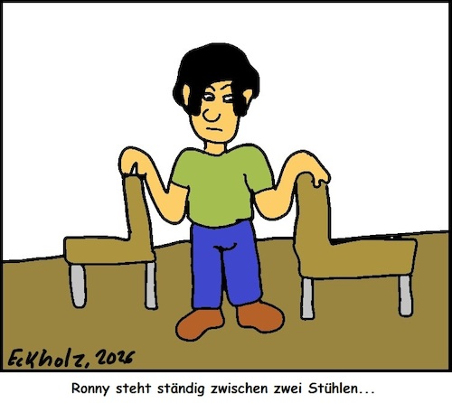 Cartoon: Ronny... (medium) by Moppel tagged allegorie,sprichwort,redewendung,ronny,mann,sprache,gesellschaft