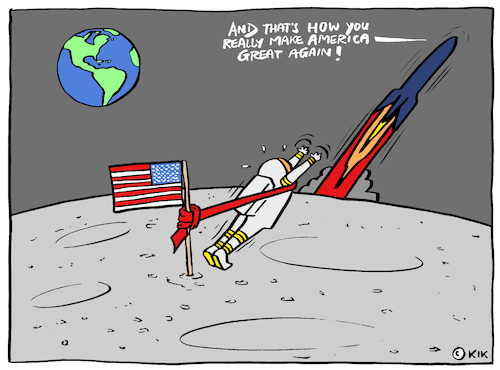 Cartoon: MAGA and moon (medium) by Kik tagged moon,maga,usa,trump,america,washington,nasa,moon,maga,usa,trump,america,washington,nasa