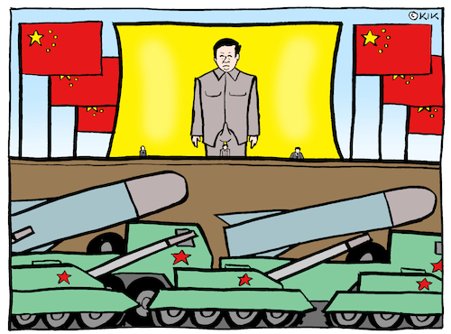 Cartoon: Xi Jinping (medium) by Kik tagged china,xijinping,xi,beijing,parade,military,dictator
