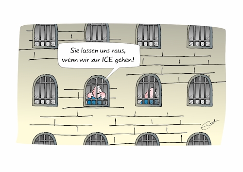 Cartoon: ICEfrei (medium) by Bernd Eisert tagged gefängnis,ice,freiheit,kriminelle,usa,trump,gefängnis,ice,freiheit,kriminelle,usa,trump