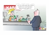Cartoon: Zolldeal (small) by Bernd Eisert tagged amerika,zölle,eu,erpressung,meeresfrüchte,geld,trump,drohung,käufer,kaufverhalten