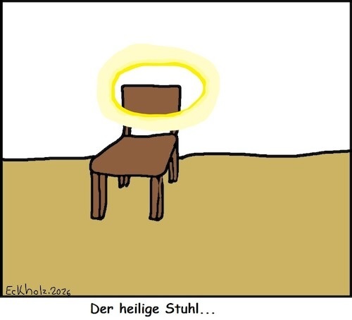 Cartoon: Der heilige Stuhl... (medium) by Kritzelspacko78 tagged stuhl,heilig,heiligenschein,kirche,katholizismus