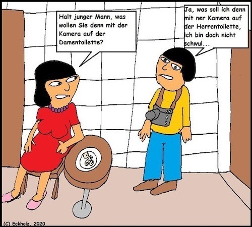 Cartoon: Der Spanner... (medium) by Kritzelspacko78 tagged mann,frau,toilette,voyeur,spanner,gesellschaft,damentoilette,voyeurismus,straftat,delikt