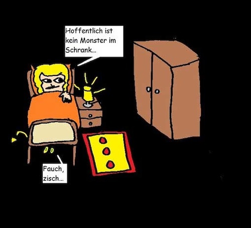 Cartoon: Hoffentlich... (medium) by Kritzelspacko78 tagged monster,angst,horror,grauen,grusel,nacht,dunkelheit