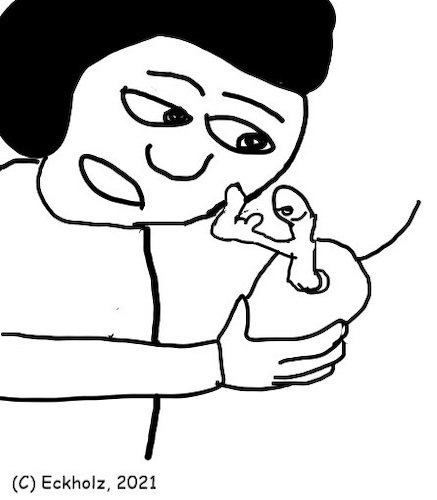 Cartoon: Ohne Worte (medium) by Kritzelspacko78 tagged wurm,apfel,riesenwurm,monster,frucht,mann,horror,grusel,schock,schreck