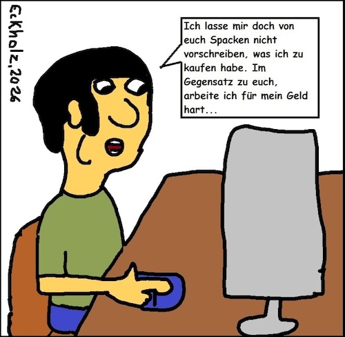 Cartoon: Ansage an Influencer... (medium) by Mr Mampf tagged werbung,internet,gesellschaft,manipulation,influencer