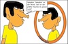 Cartoon: Spieglein - Spieglein... (small) by Pummel tagged spieglein,mann,hoschie,verbalhornung,märchen,satire,schneewittchen,parodie