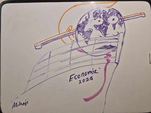 Cartoon: . (medium) by Al-haji tagged trump,earth,economic,economy,war,iran