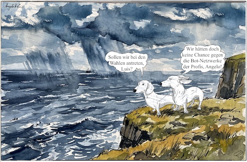 Cartoon: Cliffs of Moher II (medium) by ChrisHolt tagged wahlen,dackelsicht