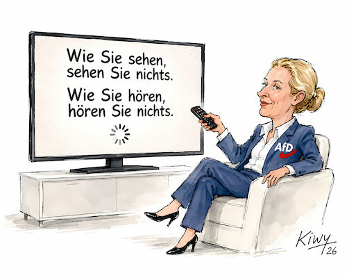 Cartoon: Sendepause (medium) by fkiwy tagged mdr,afd,sachsen,anhalt,rundfunk,landtagswahl,meinungsfreiheit,pressefreiheit,rundfunkstaatsvertrag,medienpolitik,sendepause,abschaltung,fernsehen,radio,weidel,mdr,afd,sachsen,anhalt,rundfunk,landtagswahl,meinungsfreiheit,pressefreiheit,rundfunkstaatsvertrag,medienpolitik,sendepause,abschaltung,fernsehen,radio,weidel