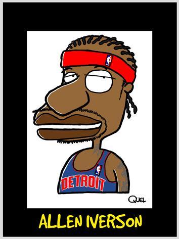 Cartoon: ALLEN IVERSON CARICATURE (medium) by QUEL tagged allen,iverson,caricature