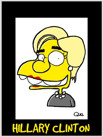 Cartoon: Hillary Clinton Caricature (medium) by QUEL tagged hillary,clinton,caricature
