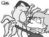 Cartoon: SARKOZY VERY AFFECTIONATE MERKEL (small) by QUEL tagged sarkozy affectionate angela merkel