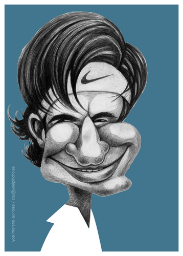 Cartoon: Roger Federer (medium) by pincho tagged tenis,roger,federer,deporte,tenista,caricaturas,suizo,nike