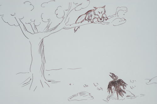 Cartoon: tilki ile karga (medium) by MSB tagged karga,ile,tilki