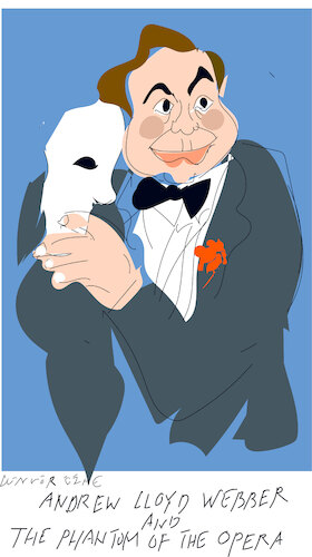 Cartoon: Andrew  Lloyd Webber (medium) by gungor tagged phantom,of,the,opera,phantom,of,the,opera