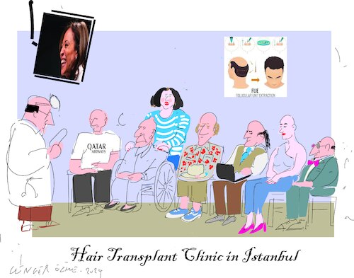 Cartoon: Bald and Glatze Calvitie and Kel (medium) by gungor tagged hair,transplant,clinics,in,istanbul,and,hair,transplant