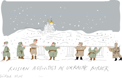 Cartoon: Border of Ukraine and Russia (medium) by gungor tagged russia,and,ukraine,2022,russia,and,ukraine,2022