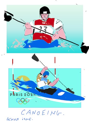 Cartoon: Canoeing s sketches at PO 2024 (medium) by gungor tagged canoeing,sketches,at,po,2024,canoeing,sketches,at,po,2024