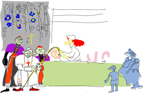 Cartoon: condom (medium) by gungor tagged pope