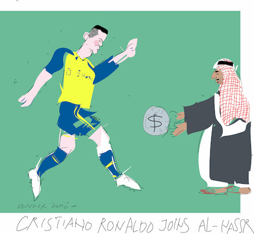 Cartoon: C.Ronaldo in Saudi Arabia (medium) by gungor tagged new,club,for,ronaldo,new,club,for,ronaldo
