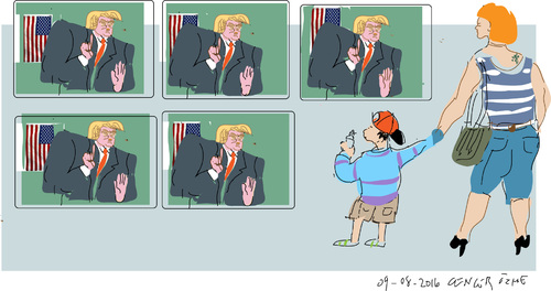 Cartoon: Donald Trump-D (medium) by gungor tagged usa