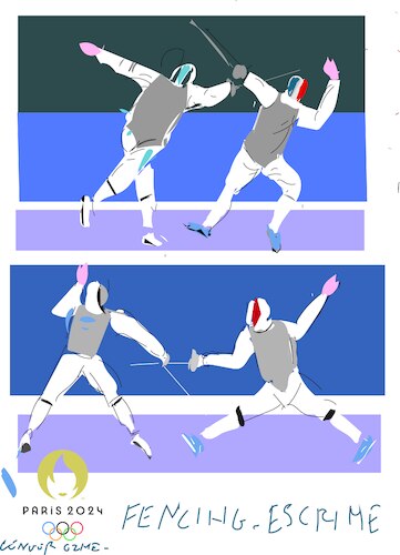 Cartoon: Fencing s sketches from PO 2024 (medium) by gungor tagged fencing,skeches,from,po,2024,fencing,skeches,from,po,2024
